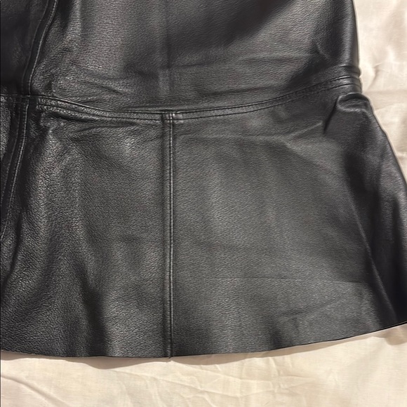 Black Leather Mini Skirt - Picture 4 of 6